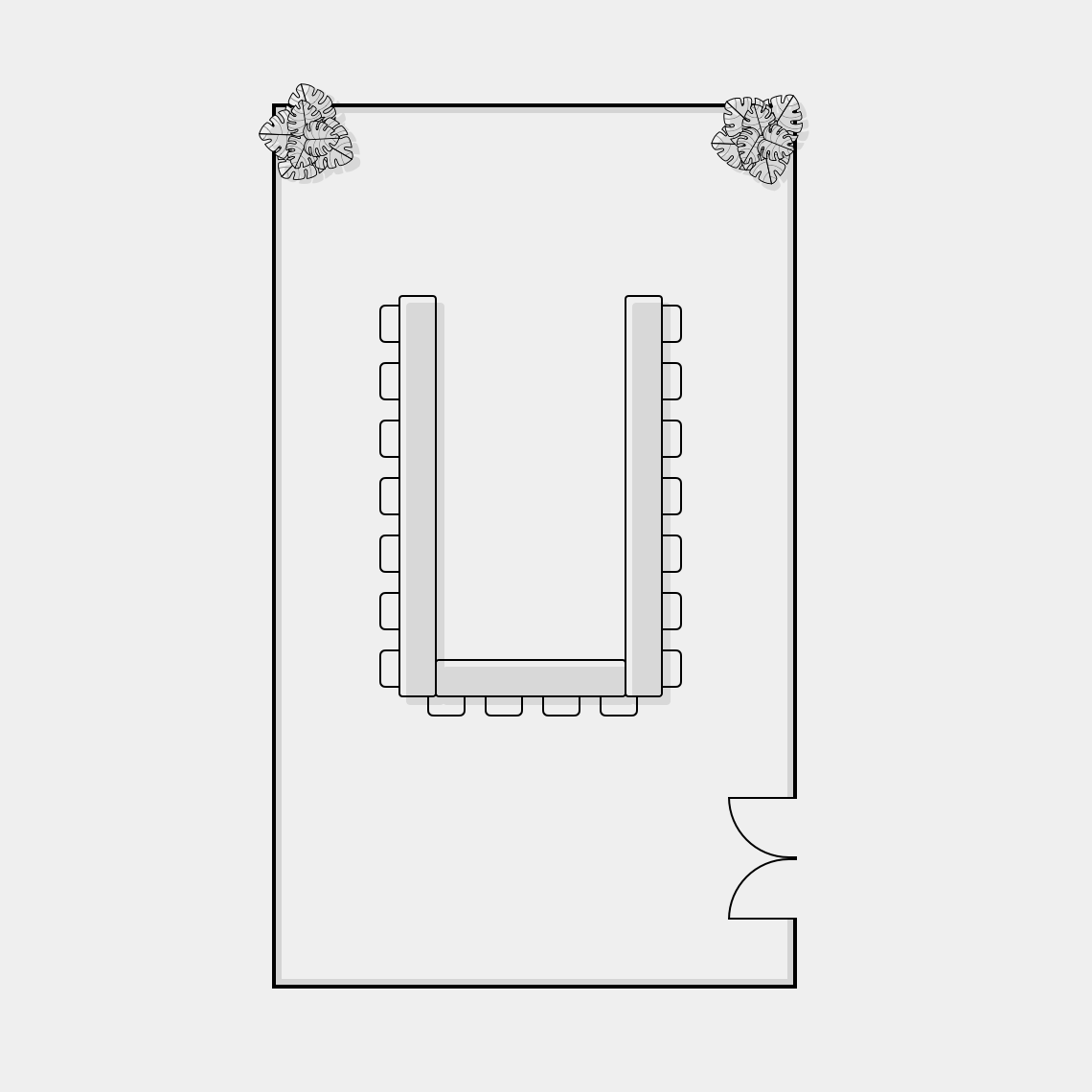 Foto del plano de sala de Eventos forma U